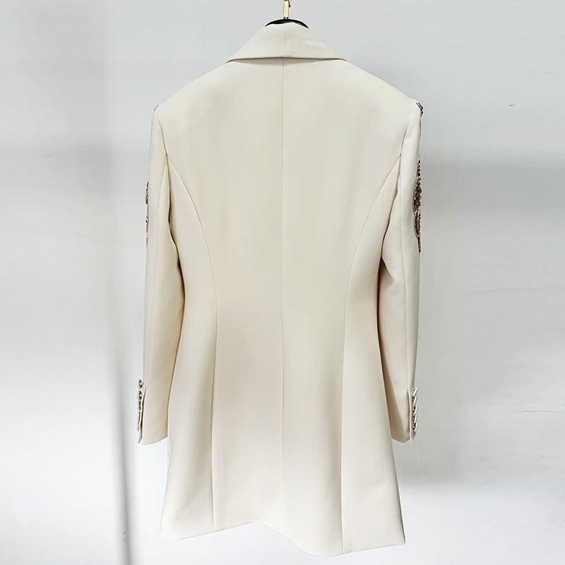 Style Celebrity-Style Fashion Heavy-Duty Beaded And Rhinestone-Embellished Green Fruit Collar Dress Suit Dress - Image 4